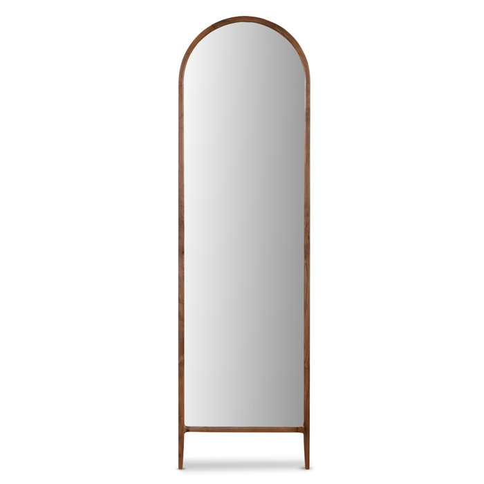 Foundry Select Okeefe Solid Wood Arch Floor Mirror with Shelves Wayfair
